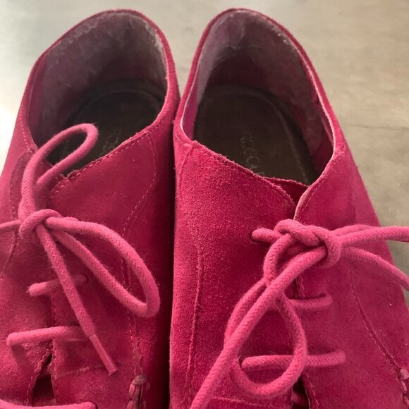 Aerosoles Bubblegum Pink Suede Square Toe Shoes Size 11W #256K - Picture 7 of 9